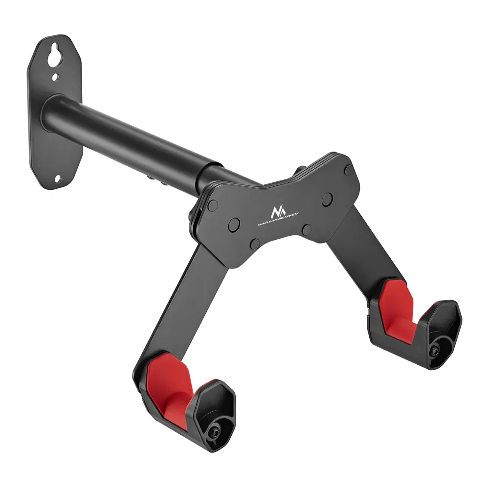 Maclean MC-457 Bicycle Wall Secure Wall Bicycle Rack 2 Hooks Horizontal Bicycle Wall Mount Bicycle Holder Max. Load 25kg, ...