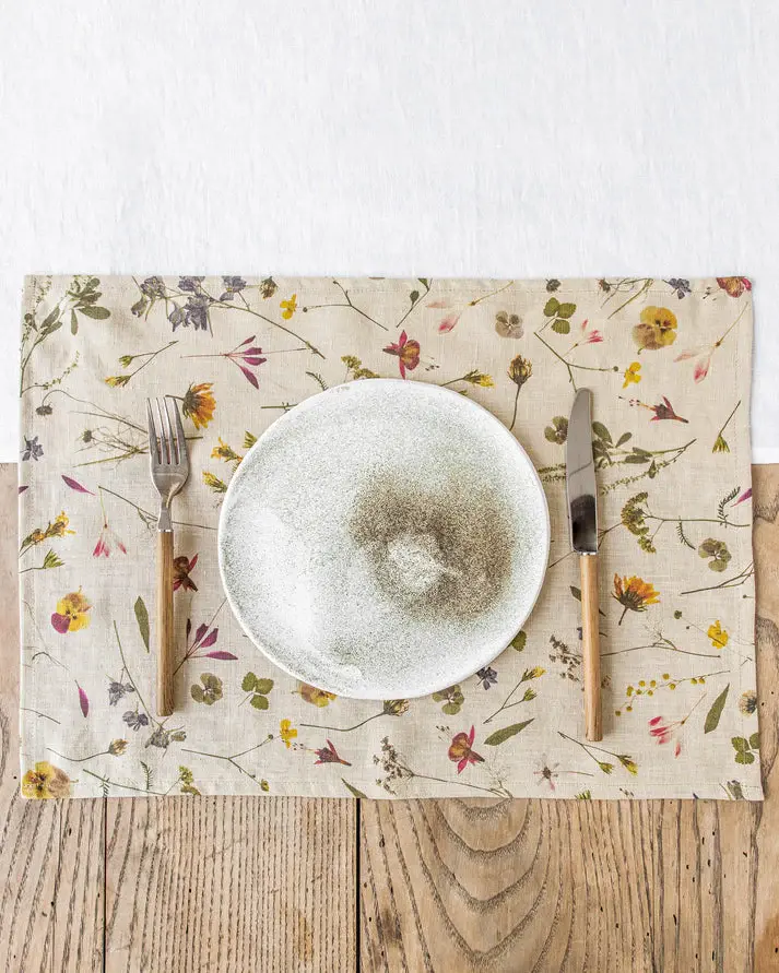 BOTANICAL PRINT FLAX PLACEMAT