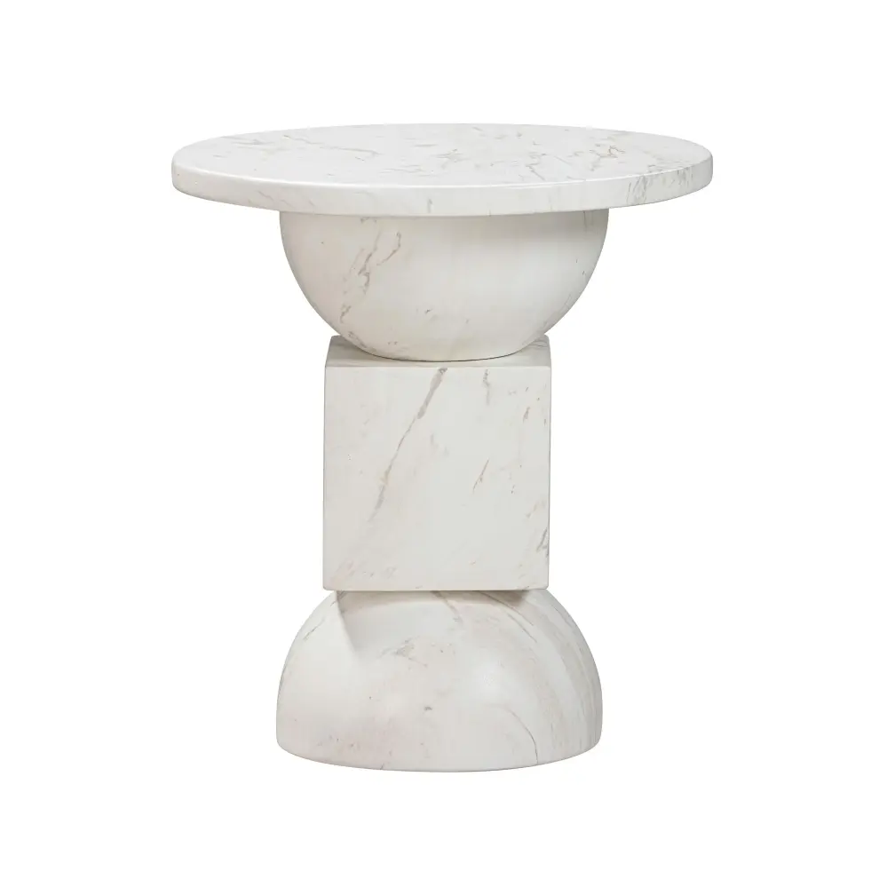 Chip Marble Print Indoor / Outdoor Side Table | Wall Art Decor