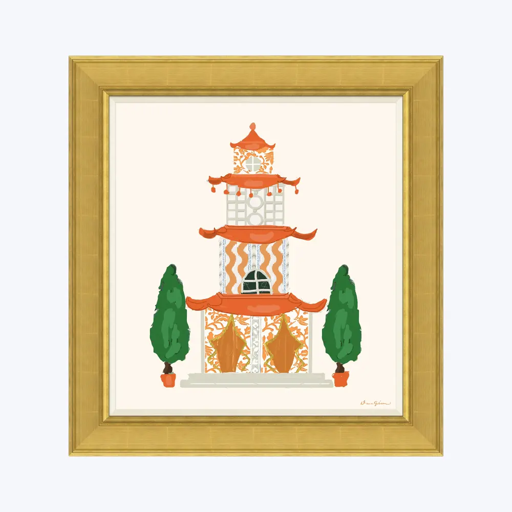 Framed & Ready to Hang Cyprus Pagoda