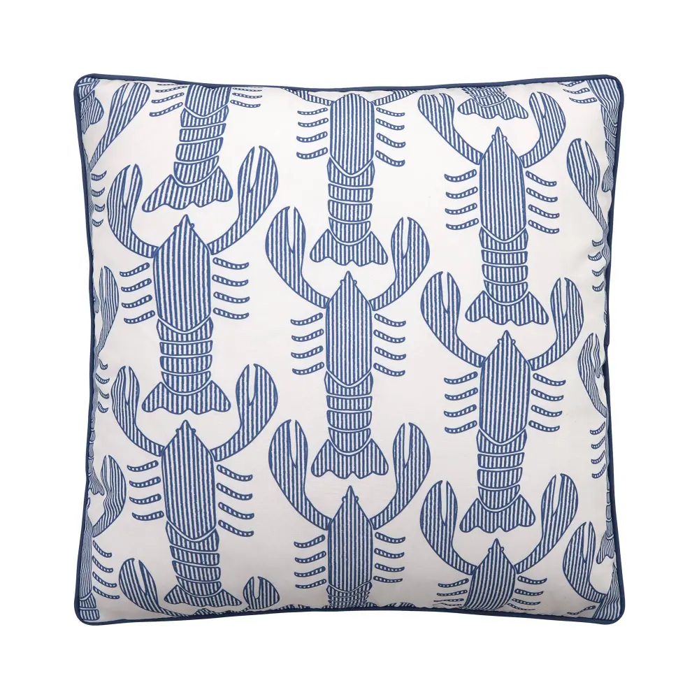 Seersucker Lobster Indoor/Outdoor Patterned Pillow