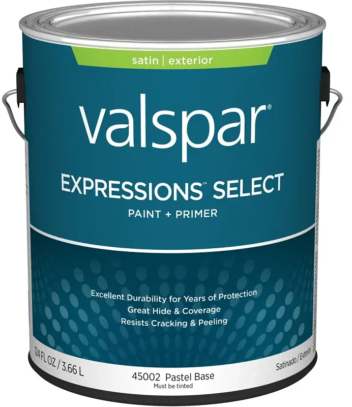 Valspar Expressions Pick 4500 028.0045002.007 Latex Paint, Acrylic Base, Satin Sheen, Pastel Base, 1 gal