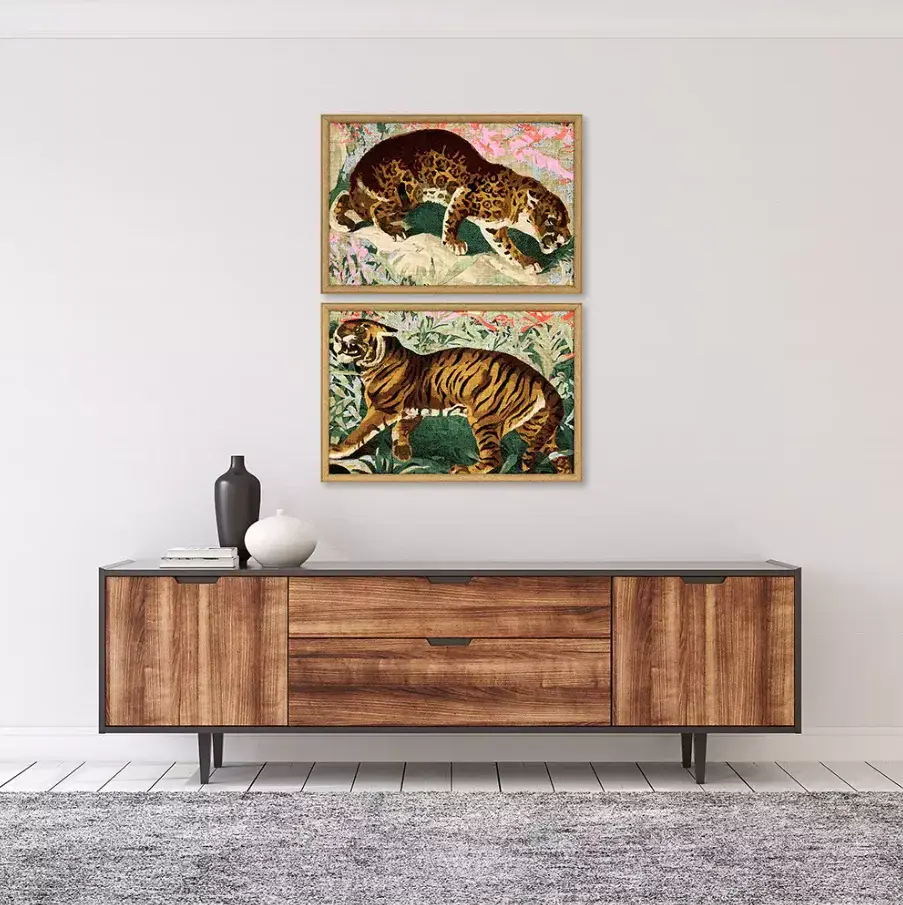 Vintage Style Concrete Jungle Cats