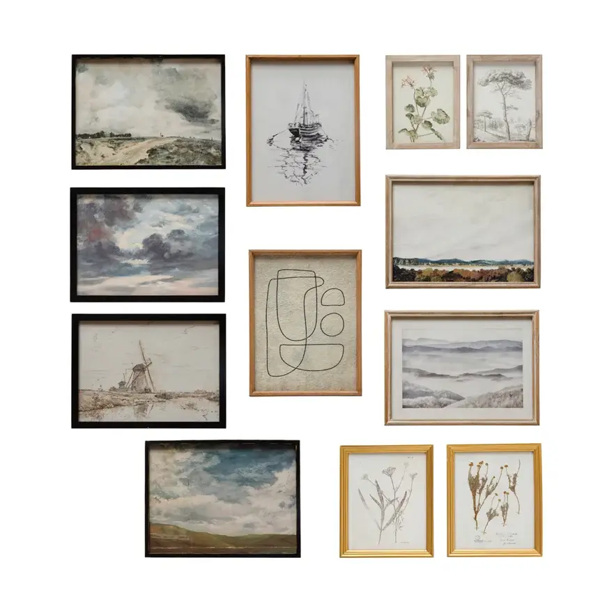 Wood Framed Glass Wall Art | Wall Art Decor