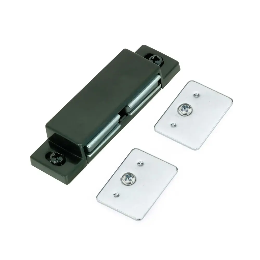 Double Magnetic Catch Plate and Screws, Black