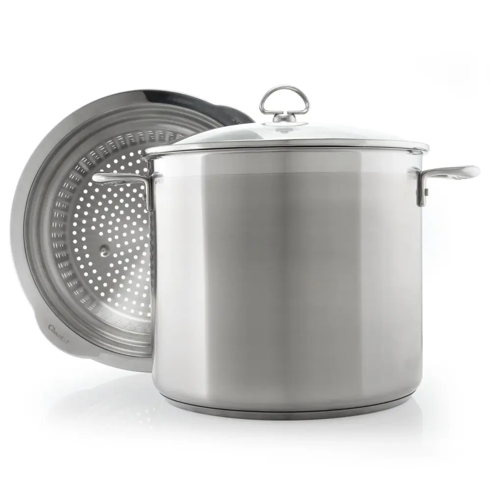 Induction 21 Chromed Stockpot Lid (12 Qt.) & Steamer/Pasta Insert