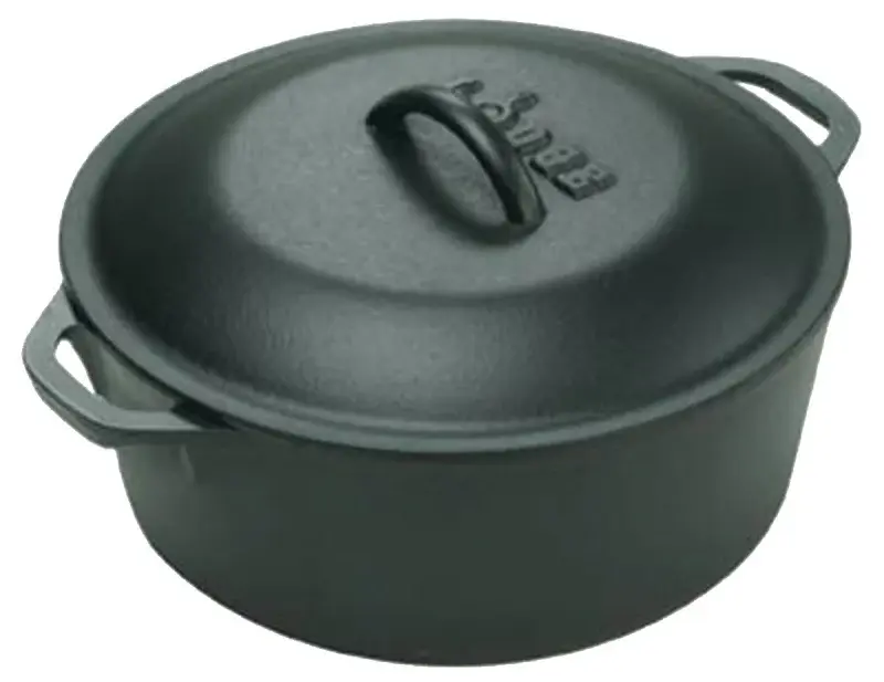 Lodge L10DOL3 Dutch Oven, 7 qt Capacity, Cast Iron, Charcoal, Loop Handle