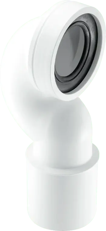 McAlpine WC-CONQP 4"/110mm 90° Space Saving Bend Adjustable Length Stiff WC Connector