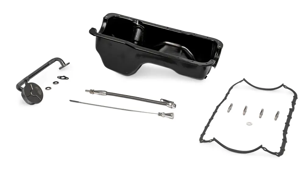 Oil Pan Kit w/Braided Durable metal Dipstick - Deluxe, 289/302