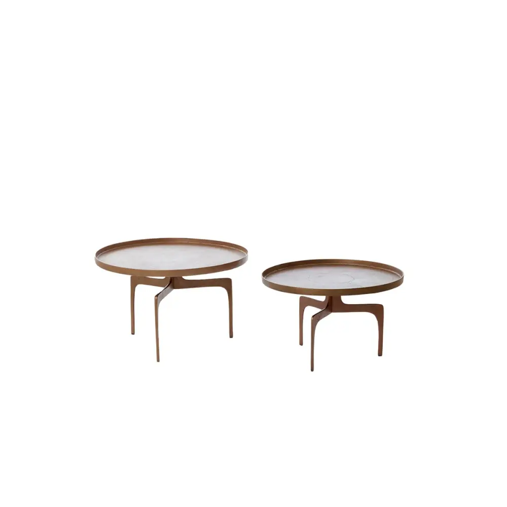 Pano Set 2 Round Coffee Tables - Bronze