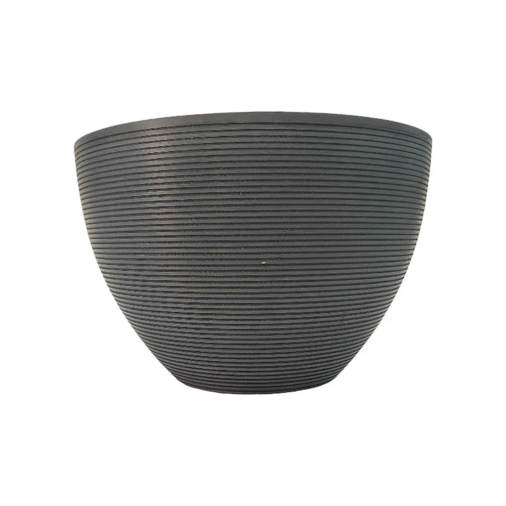 Round Pot Ebony Stone Finish, 10" x 16''