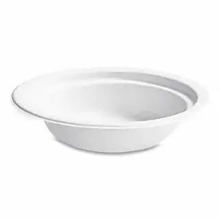 Huhtamaki Chinet Molded Fiber Tableware, 12 oz, White, Bowl, VITAL