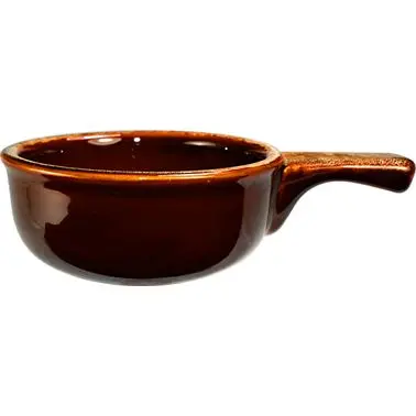 International Tableware Bakeware Stoneware Caramel Soup Crock handle (12oz), Caramel, Quantity: 24 pieces, OSC-15-H