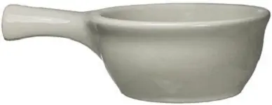 International Tableware Bakeware Stoneware Soup Crock Handle (10oz), American Bright White (Ivory, Eggshell, Cream), Quant...