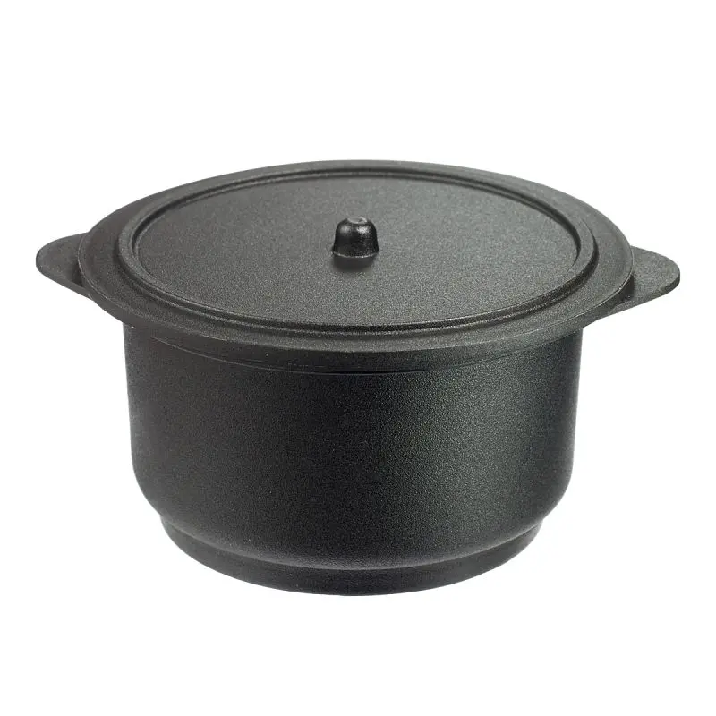 Solia Cooking Pot 12 oz Lid Carbon Black, Case 100 Each, PS39000c