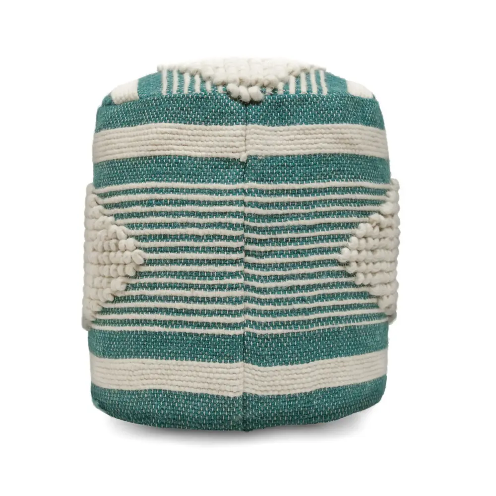 Hand-Woven Rattan Diamond - Handmade Cylindrical Pouf