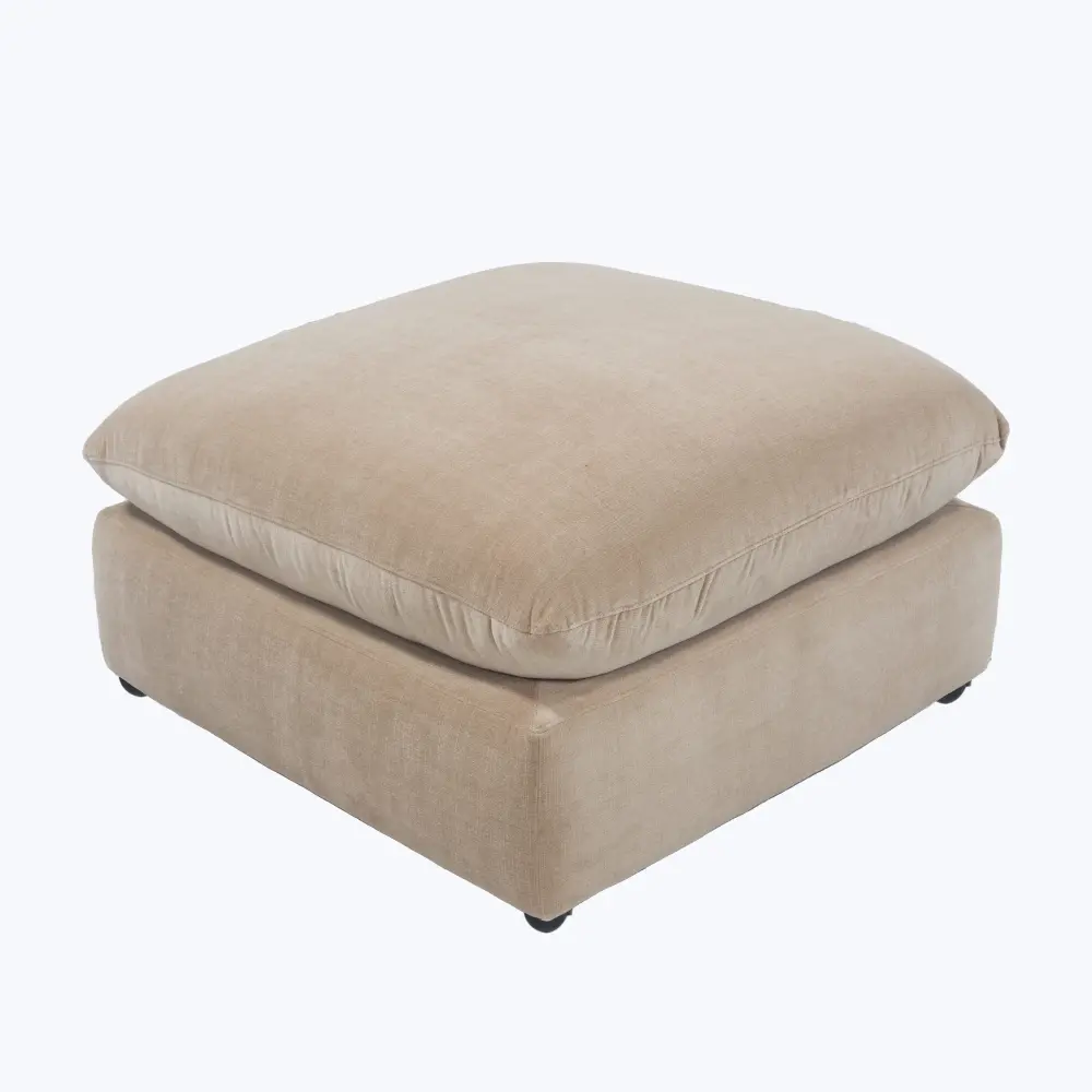 Hand-Woven Rattan Waverly Ottoman