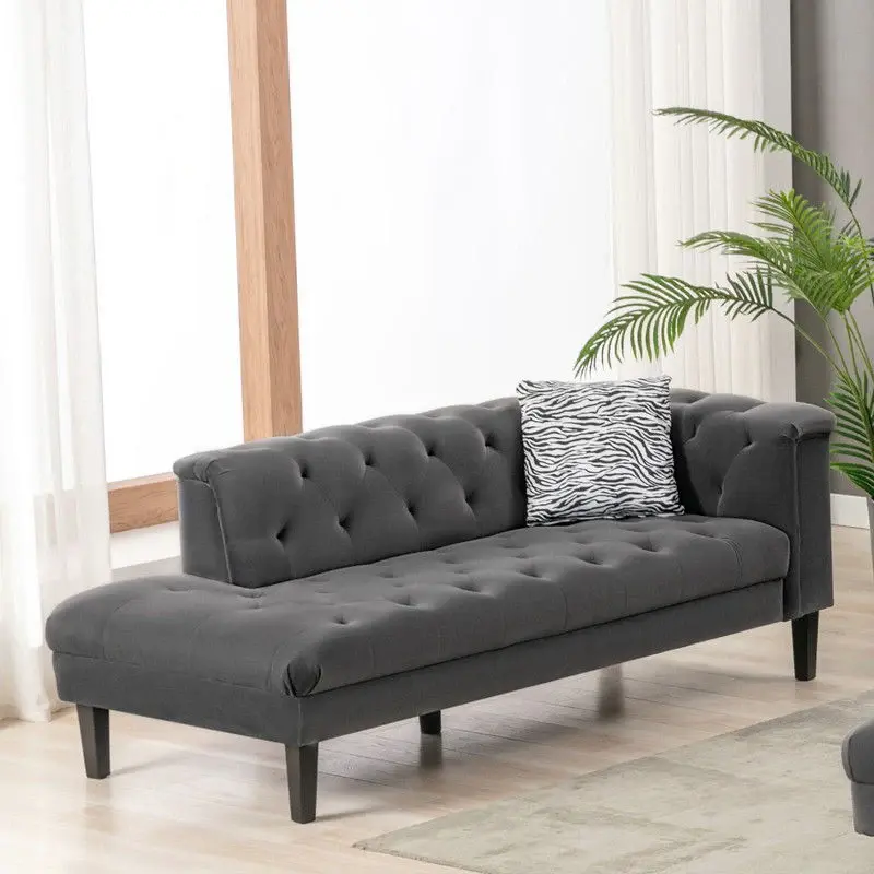 Mary - Tufted Chaise 1 Accent Pillow - Dark Ash