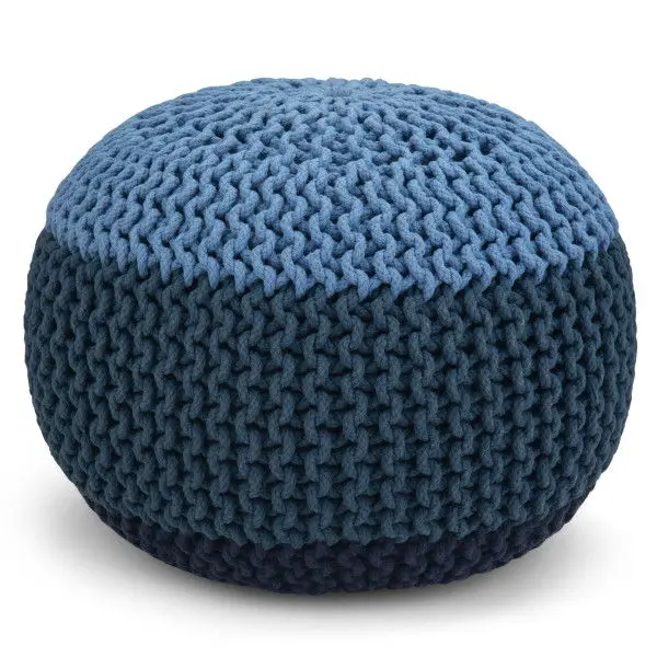 Nikki - Handmade Hand Knit Round Pouf Heavy Duty