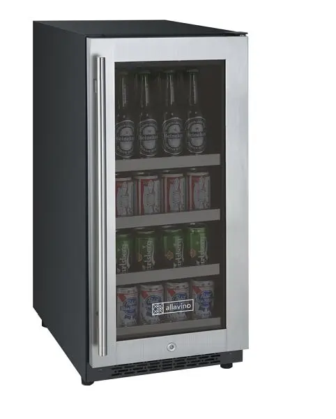 Allavino 15" Wide FlexCount II Tru-Vino Stainless Steel Right Hinge Beverage Center, VSBC15-SR20