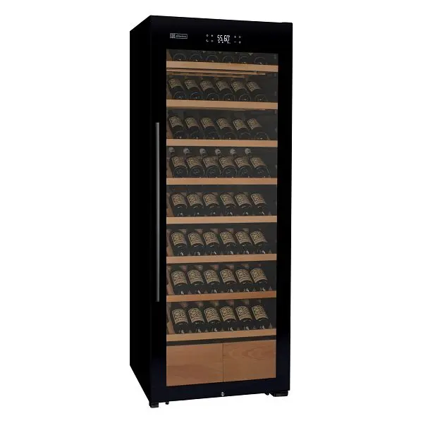 Allavino 248 Container Single Zone Freestanding Wine Refrigerator Presentation Shelving and Black Glass Door - Right Hinge...