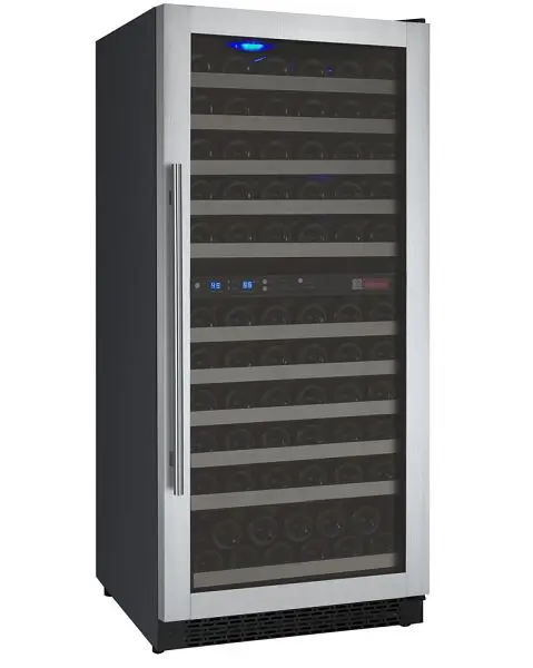 Allavino 24" Wide FlexCount II Tru-Vino 121 Container Dual Zone Stainless Mild Steel Right Hinge Wine Refrigerator, V...