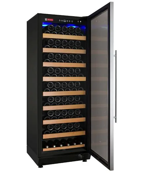 Allavino 24" Wide Vite II Tru-Vino 99 Container Single Zone Stainless Metal Steel Right Hinge Wine Refrigerator, YHWR...