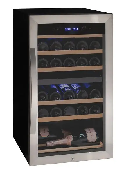 Allavino Cascina Series 28 Bottle Dual Zone Freestanding Wine Cooler Refrigerator Stainless Steel Door, KWR28D-2SR