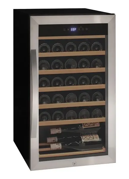 Allavino Cascina Series 33 Bottle Single Zone Freestanding Wine Refrigerator Cooler Stainless High-Carbon Steel Door, KWR3...