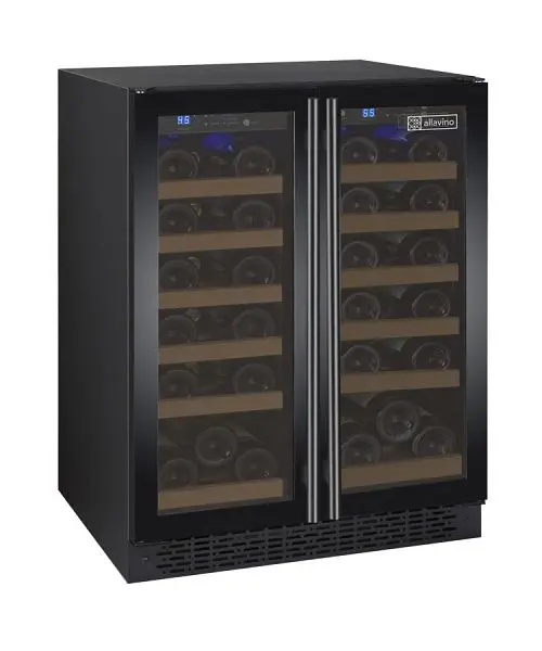 Allavino Grip 24" Wide FlexCount II Tru-Vino 36 Bottle Dual Zone Ebony Wine Refrigerator, VSWR36-2BF20