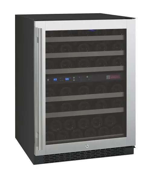 Allavino Maximum-Strength FlexCount Series 56 Bottle Dual Zone Constructed- Wine Refrigerator Stainless Alloy Steel Door -...