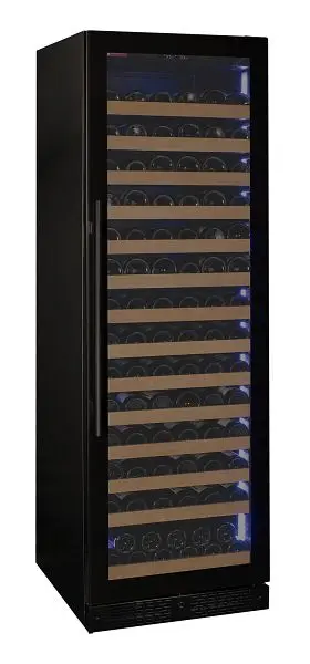 Allavino Reserva Series 163 Bottle 71" Tall Single Zone Right Hinge Jet Black Glass Door Wine Cooler Refrigerator, VSW1637...