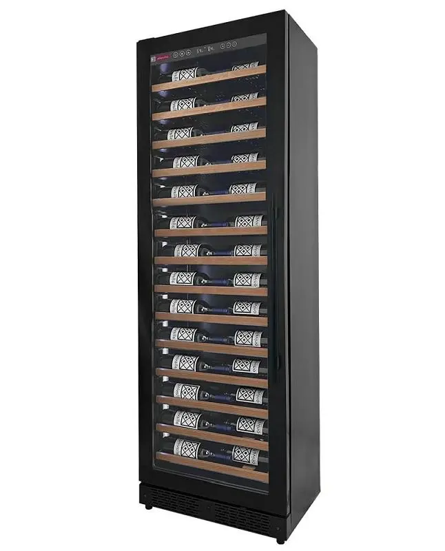 Allavino Reserva Series 67 Bottle 71" Tall Single Zone Left Hinge Ebony Shallow Wine Refrigerator Wood Front Shelves,...