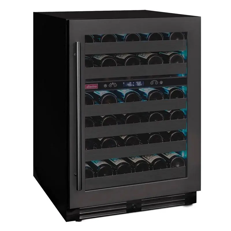 Allavino Reserva Series 50 Bottle Dual Zone Undercounter Wine Cooler Refrigerator Black Stainless Steel Door - Right Hinge...