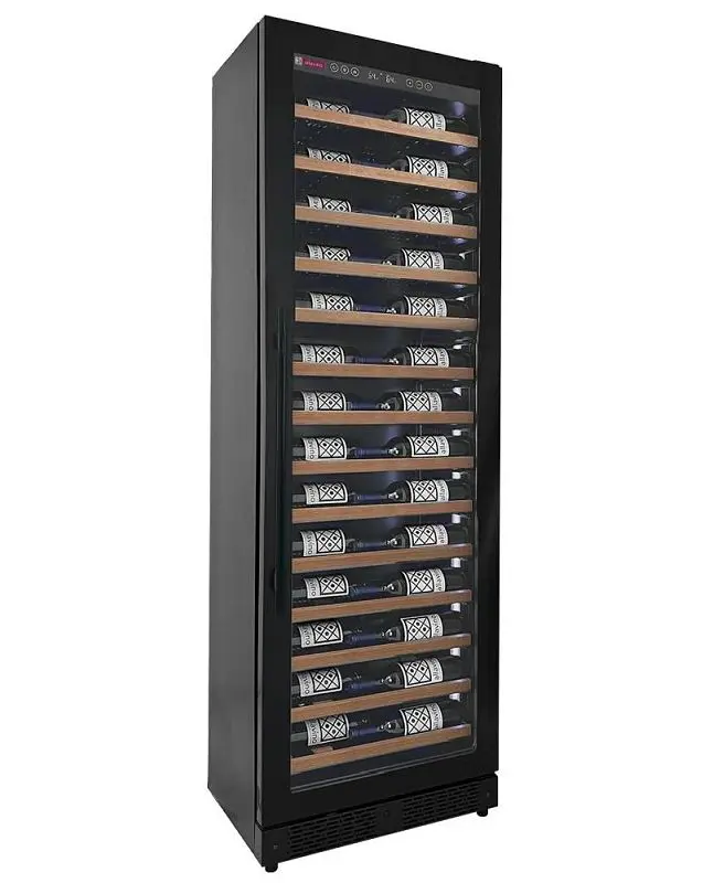 Allavino Superior Reserva Series 67 Bottle 71" Tall Single Zone Right Hinge Black Shallow Wine Refrigerator Wood Fron...