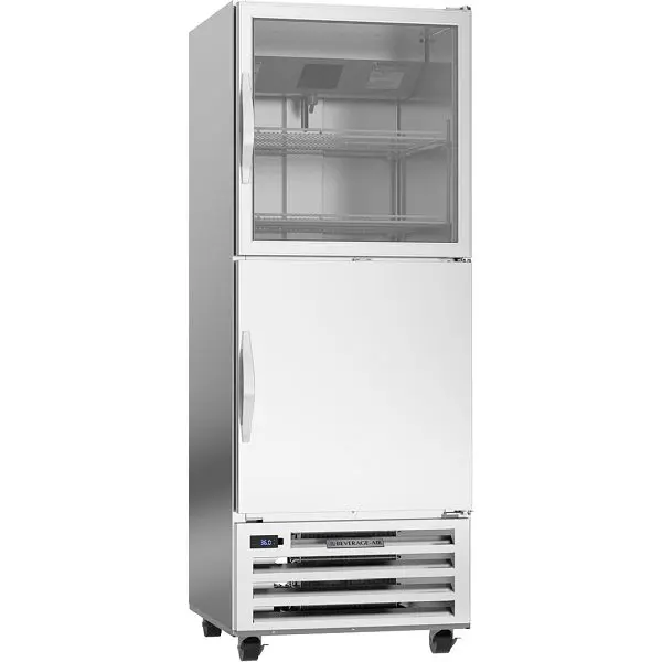 Beverage-Air Adjustable RI Series Half Solid, Half Glass Door Bottom Mount Refrigerator Reach-, Exterior Dimensions: WxDxH...