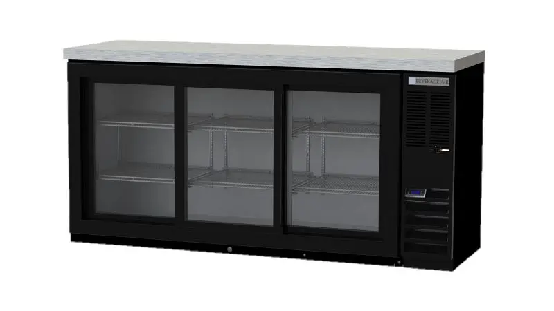 Beverage-Air Back Bar Refrigerator, Exterior Dimensions: WxDxH: 72"W x 23 5/8"D x 36"H, BB72HC-1-GS-B-27