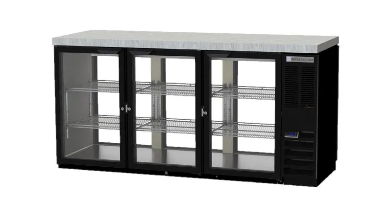 Beverage-Air Back Bar Refrigerator, Exterior Dimensions: WxDxH: 72"W x 27 3/8"D x 36"H, BB72HC-1-G-PT-B-27