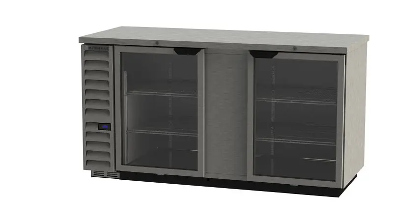 Beverage-Air Back Bar Refrigerator, Sliding Glass Door SS Top, Exterior Dimensions: WxDxH: 69” X 29 1/8” X 37 1/4”, ...