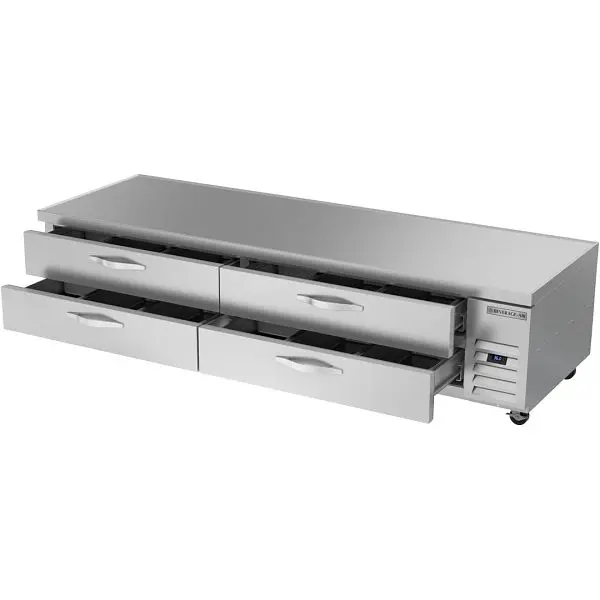 Beverage-Air Chef Base Refrigerator, Four Drawer, Exterior Dimensions: WxDxH: 96" X 34 3/4” X 24 3/8”, WTRCS96HC