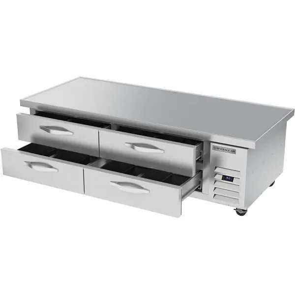 Beverage-Air Chef Base Refrigerator, Four Drawer With Extended Top, Exterior Dimensions: WxDxH: 76" X 34 3/4” X 24 3/8”, WTRCS72HC-76