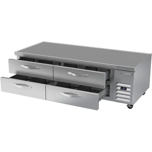 Beverage-Air Chef Base Refrigerator, Two Drawer, Exterior Dimensions: WxDxH: 72" X 34 3/4” X 24 3/8”, WTRCS72HC