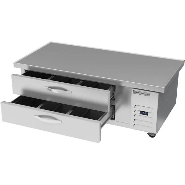 Beverage-Air Chef Base Refrigerator, Two Drawer Extended Top, Exterior Dimensions: WxDxH: 64" X 34 3/4” X 24 3/8”...