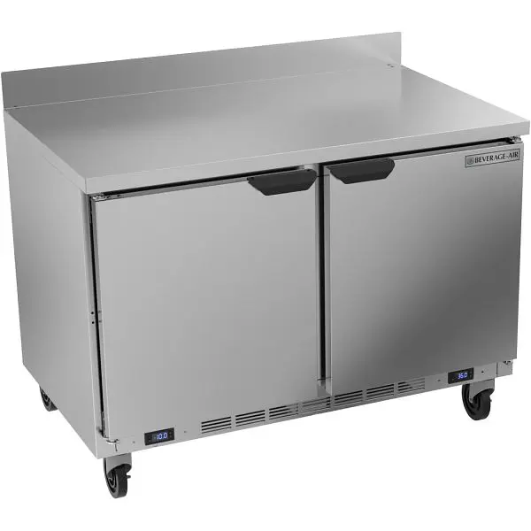 Beverage-Air Dual Temp Worktop, left side refrigerator, right side freezer, Exterior Dimensions: WxDxH: 48” X 32” X 39...