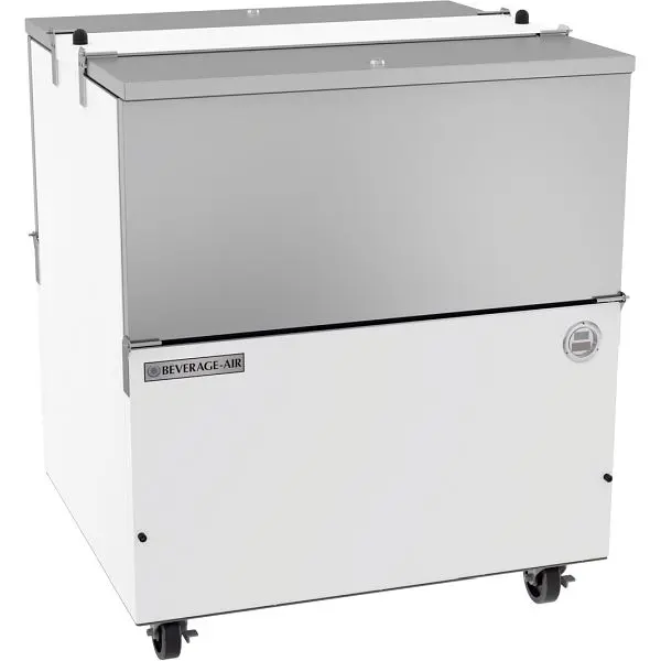 Beverage-Air Efficient Milk Cooler, Exterior Dimensions: WxDxH: 34"W x 31 1/4"D x 41 1/8"H, Finish: White C...