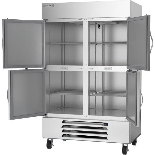 Beverage-Air Horizon Series Glass Half-Door Bottom Mount Refrigerator, Exterior Dimensions: WxDxH: 52” X 33 3/4” X 84 ...