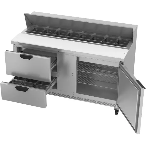 Beverage-Air Industrial-Strength Sandwich Prep Table Drawers, Exterior Dimensions: WxDxH: 60"W x 31 7/8"D x 45&q...