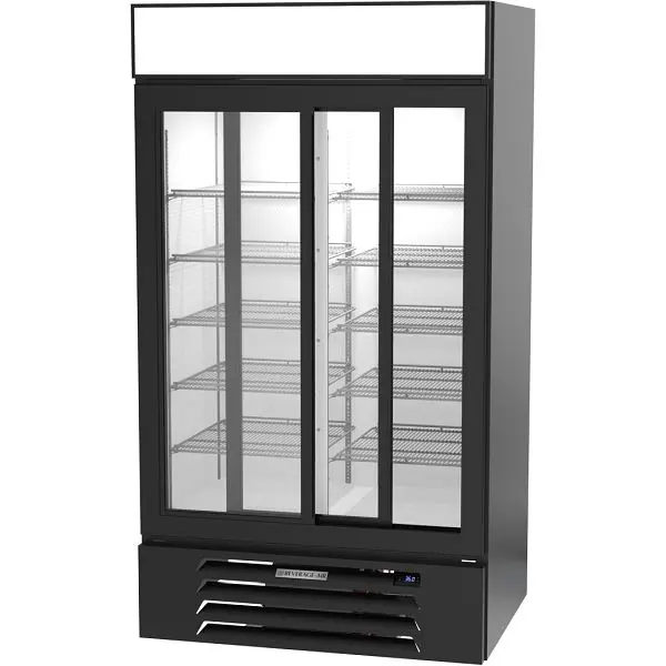 Beverage-Air MarketMax Refrigerator Onyx Hinged Double Glass Door, Exterior Dimensions: WxDxH: 43 1/2" X 32 1/4"...