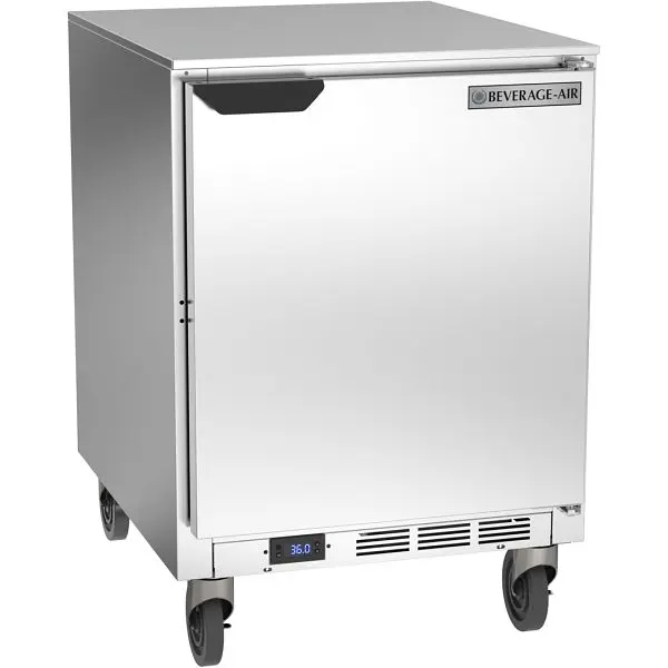 Beverage-Air Non-Toxic Shallow Depth Undercounter Refrigerator, Exterior Dimensions: WxDxH: 24" X 29 7/8” X 34 5/8”, UCR24HC