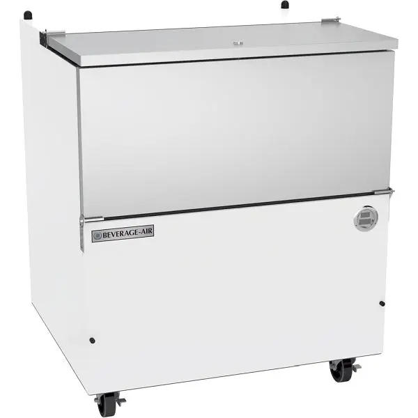 Beverage-Air OSHA-Compliant Milk Cooler, Exterior Dimensions: WxDxH: 34"W x 30 5/8"D x 41 1/8"H, BTU/Hr: 12...